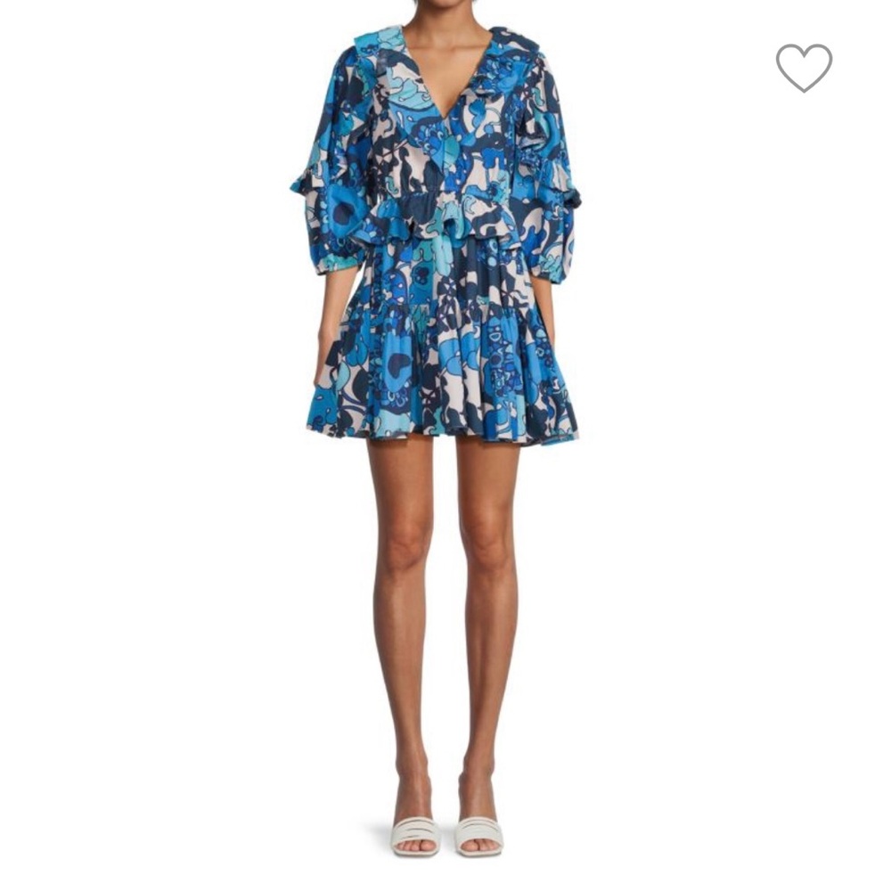 Rhode Valerie Print Ruffle Mini Dress NWT